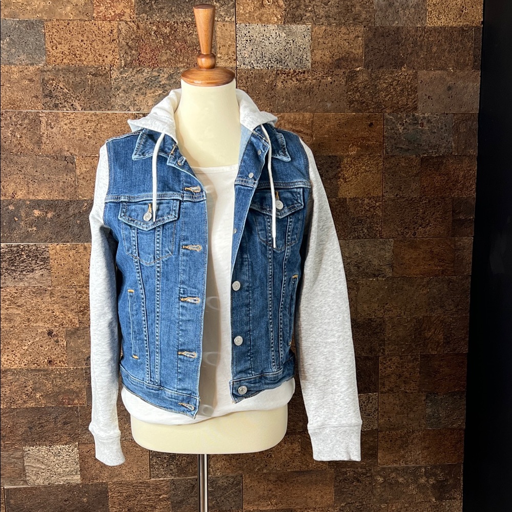 Levi’s Denim and Gray Hoodie Jacket